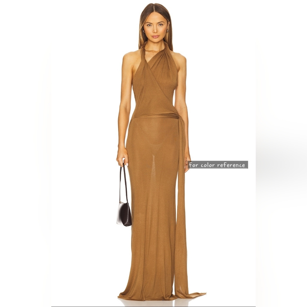 Aya Muse Reed Dress In Light Brown - Picture 5 of 10